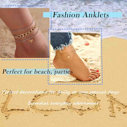 Bohemian Hollow Moon Anklet Bracelet Black Woven Rope Moon Ankle Bracelet Crescent Moon Chain Anklet Adjustable Wax Anklets Summer Beach Foot Chai...