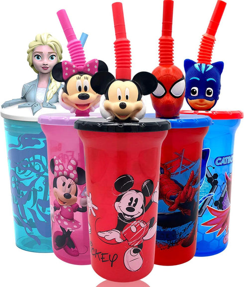 Disney Mickey Mouse Buddy Sips Water Tumbler with 3D Character Head Straw Drinkware, 1 Count - Safe BPA free Bottles, Easy to Clean, Perfect Gifts...