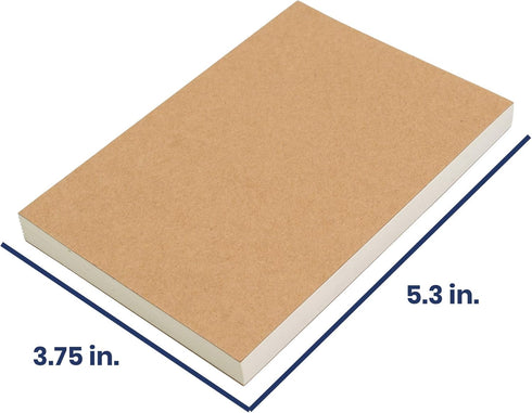 LayFlat Sketchbook - 3.75 x 5.3 Inches - Kraft Blank Note Book, 64 Sheets, Thick 100gsm Paper, for Drawing, Sketching, and journaling...