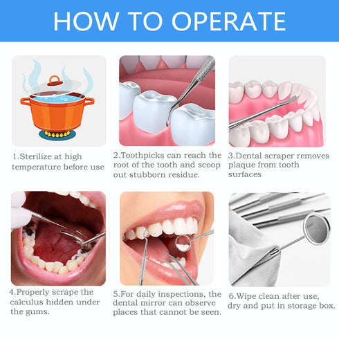 Plaque Remover for Teeth Cleaning Kit Tatar and Calculus Removal Dental Mirror Dentist Care Set Stainless Steel Dental Tools for Personal and Home...
