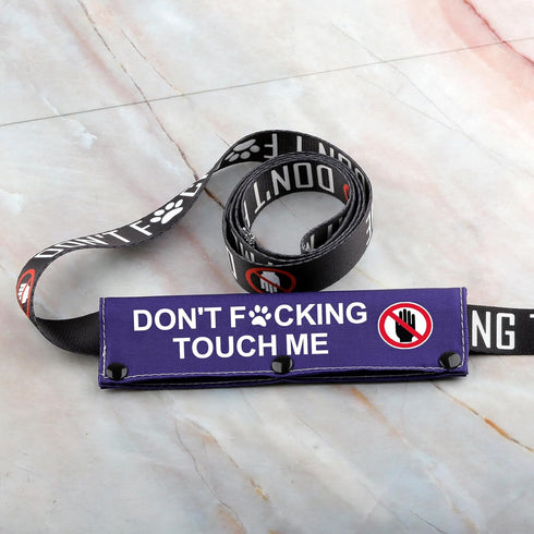 Funny Dog Leash Sleeve Don't Touch Me Dog Leash Wrap Social Distancing Dog Patch (Don't Touch Me)...