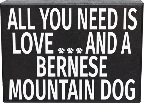 JennyGems Bernese Mountain Dog Gifts, All You Need is Love and a Bernese Mountain Dog, Shelf Decor and Wall Hanging, Made in USA...