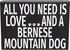 JennyGems Bernese Mountain Dog Gifts, All You Need is Love and a Bernese Mountain Dog, Shelf Decor and Wall Hanging, Made in USA...