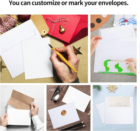 50 Packs 5x7 Envelopes, 5x7 Envelopes for Invitations, White A7 Envelopes, Envelopes Self Seal for Weddings, Printable Invitation Envelopes,Greeti...