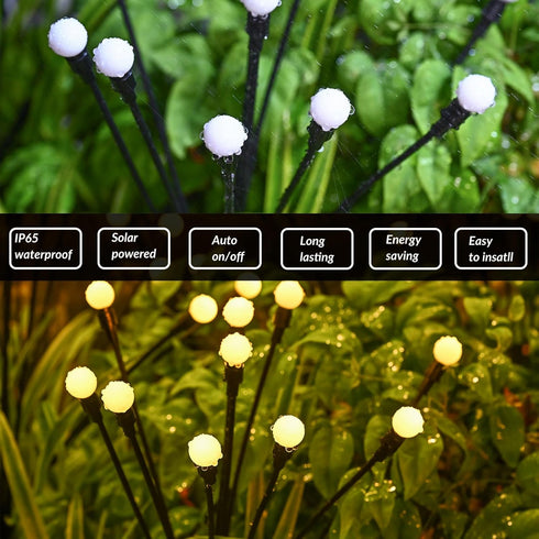 Solar Lights Waterproof 2 Pack, Upgraded Solar Swaying Lights, Sway by Wind, Solar Outdoor Lights,Garden Solar Lights for Yard Patio Pathway Garde...