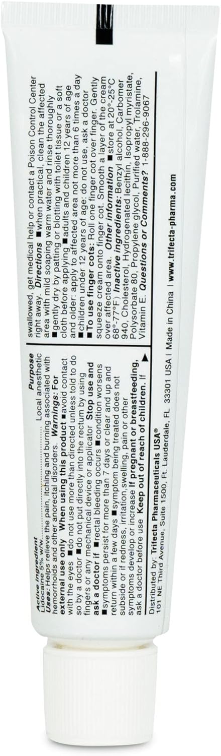 5% Lidocaine Hemorrhoid Relief Cream 1 oz Tube, Anorectal Cream, Rapid Numbing Relief, Hemorrhoid Treatment from Itch and Burn...