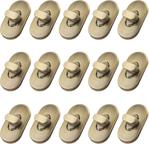 TXIN 15 Pieces Twist Lock Fastener Purse Turn Locks Clasp Bag Closure Metal Clip Hardware for DIY Handbag Craft Making Supplies...