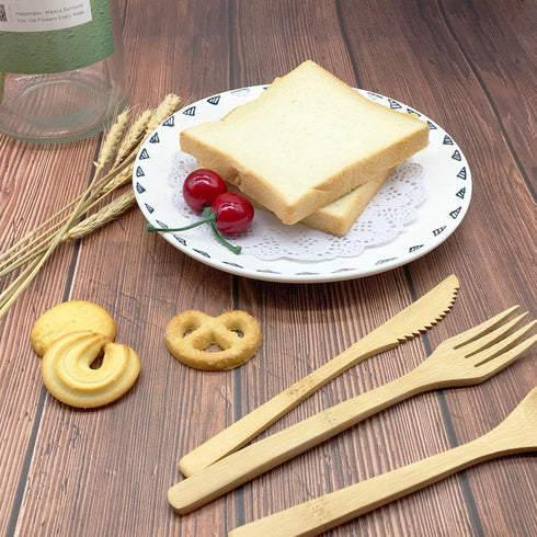 Bamboo Utensils, Eco Friendly Flatware Set, Bamboo Cutlery Set, Bamboo Travel Utensils, Camping Utensils Set, Portable Utensils Set, Knife, Fork, ...