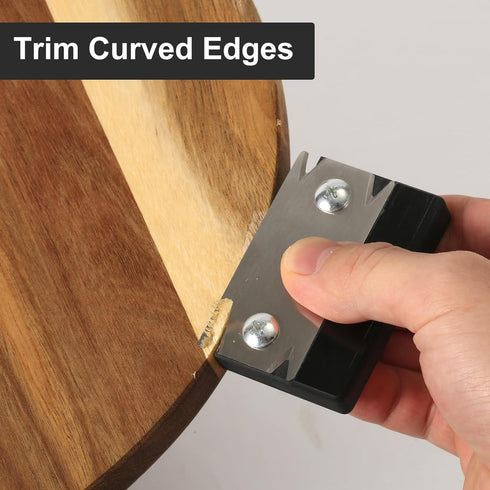 Woodworking Edge Trimmer, Portable Manual Edge Banding Cutter with 1 Carbon Steel Blade Replacement Anti-Slip Hand Planer for Wood PVC ABS Melamin...