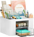 Desk Organizer with 4 Compartments and 2 Drawers, Pen Holder for Desktop Storage, Makeup Organizer, Desk Organization and Accessories for School, ...