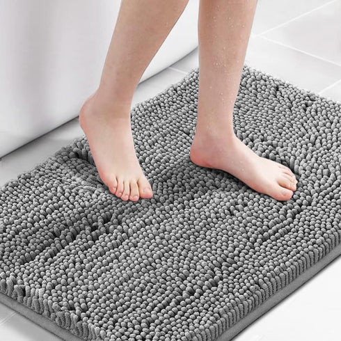 H.VERSAILTEX Chenille Bath Mat Thick Soft Absorbent for Bathroom, Microfiber Dries Quickly, Shaggy Washable Plush Durable Rug, Bathtub and Shower ...