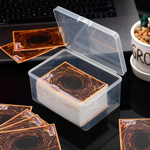 Playing Deck Card Storage Box Plastic Card Boxes Compatible with 100 Mtg Holder Storage Case 4.3 x 2.95 x 2.2 Inches Organizer Snap Closed for Tra...