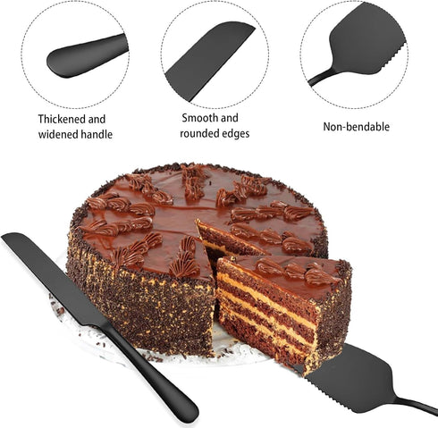 Cake Knife and Server Set, Silver Stainless Steel Pie Server Cake Cutting Set for Wedding, Cake Cutter Cake Knife Serving Set for Wedding, Birthda...