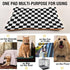Checkerboard Pet Bed Pad Soft Dog Bed Mat with Anti-Slip Bottom, Machine Washable Crate Pad Mattress for Dog Sleeping...