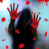 KUUQA 4 Pcs Bloody Handprint Clings Horror PVC Stickers Decals for Halloween Decorations...