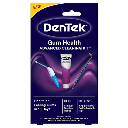 DenTek Gum Health Advanced Cleaning Kit, Oral Care Hygiene Kit, Gum Cleansing Gel, Gum Massager, and Plaque Scraper Dental Tools...