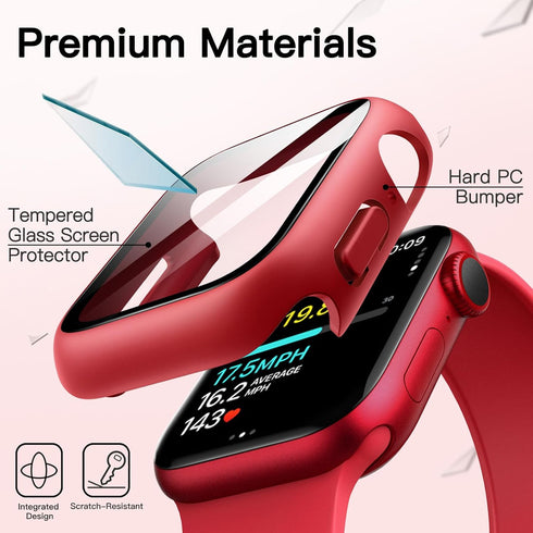 JETech Waterproof Case with Screen Protector for Apple Watch Series 9 8 7 45mm, Built-in Tempered Glass Film Hard PC Bumper Full Protective Cover,...