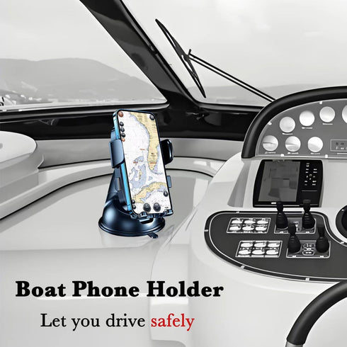 Boat Phone Holder, Waterproof Suction Cup Boat Cell Phone Mount Dashboard Universal Truck Desk Boat Stand Heavy Duty for Boating Kayak Sailing Mar...