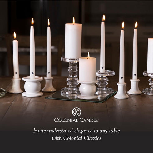 Colonial Candle Unscented Taper Candle, Classic Collection, Red, 8 In, Pack of 12 - Up to 6 Hours Burn...