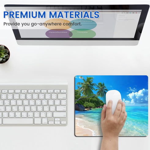 Mouse Pad, Non-Slip Rubber Base Mouse Mat Mousepad Waterproof Gaming Square Mouse Pad for Wireless Mouse, Computers Laptop Home Office (Hawaiian s...
