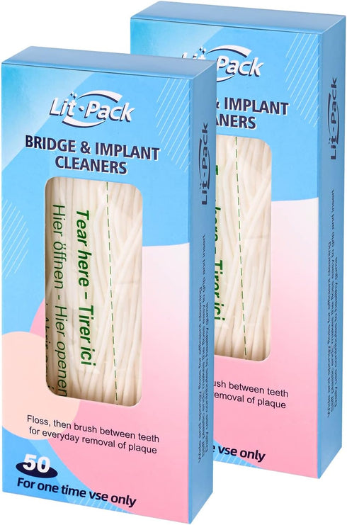 Easy-to-Use Sponge Floss for Cleaning of Implants Bridges with Stiff Plastic Ends and Sponge Floss Oral Hygiene (2)...
