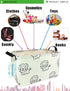 LANGYASHAN Rectangular Storage Bin Collapse Canvas Fabric Cartoon Storage Basket with Handles for Organizing Home Kitchen Boys and Girls Toys Offi...