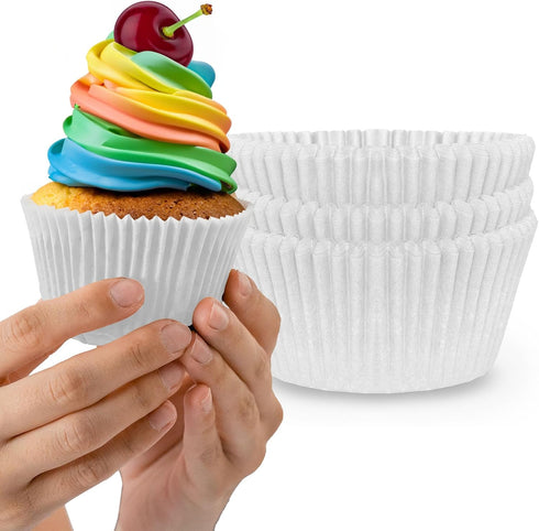 Muffin Liners for Baking - 50pcs White EXTRA LARGE SIZE Cupcake Liners Baking Supplies, Thick Jumbo Parchment Paper Sheets Cute Cups, Greaseproof ...