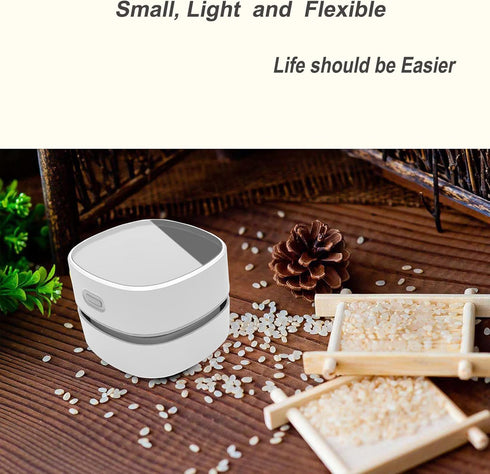 Upgrade Desk Vacuum Cleaner, Rechargeable Mini Table Dust Vaccum Cleaner, Cordless Energy Saving High Endurance Up to 180mins, Cleaning for Hairs,...