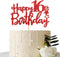 Red Glitter Happy 16th Birthday Cake Topper - Sixteen Sign Cake Topper - Cheers to 16 Years Party Supplies - 16th Birthday Party Decorations...