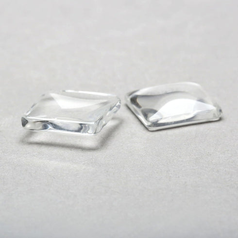 dophee Square Glass Cabochon for Jewelry Making, Clear Dome Tiles Cabochons with Flat Back, Dome Bead Cameo Cabochon Tile for DIY Craft Photo, Pen...