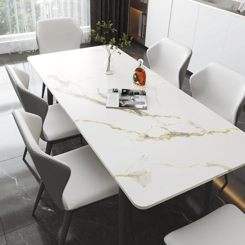 LACHEERY Thick White Marble Contact Paper for Countertops Waterproof Contact Paper Peel and Stick for Cabinets Removable Matte Gold Grey White Mar...