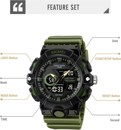 FANMIS Mens Military Multifunction Digital LED Watch Electronic Waterproof Alarm Quartz Sports Watch...