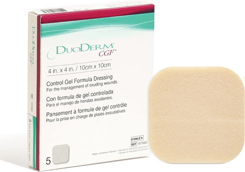 ConvaTec DuoDERM Control Gel Formula 4"x4" Hydrocolloid Sterile Adhesive Dressing for Partial and Full-Thickness Wounds, Medical Grade, Latex-Free...