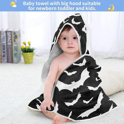 xigua Bat Baby Bath Towel, Cute Ultra Soft Absorbent Hooded Baby Towel Newborn, Infant & Toddler, 30 x 30 Inch...