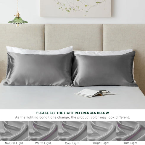 Love's cabin Satin Pillowcase for Hair and Skin, Similar to Silk Pillow Cases for Women, Pillow Case Queen Size Set of 2, Satin Cooling Pillow Cov...