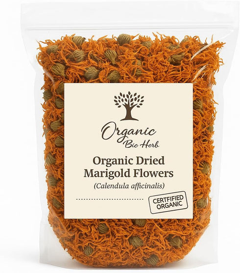 Organic Bio Herbs-Premium Dried Marigold Flowers – Natural Herbal Tea & Culinary Use, Whole & Sun-Dried for Freshness (Calendula Officinalis 2 Oz....