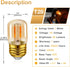 E26 LED Amber Night Light Bulbs 1W, T28 Mini Edison Tube Lamp 2200K Warm, 10W Incandescnet Equivalent,Non-Dimmable Replacement Decorative Bulb Ove...