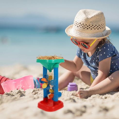 Water Wheel Toy 1 Set Plastic Kids Beach Sandbox Toys Outdoor Beach Sand Hourglass Water Sifting Funnel for Summer Beach Sand Table (Random Color)...