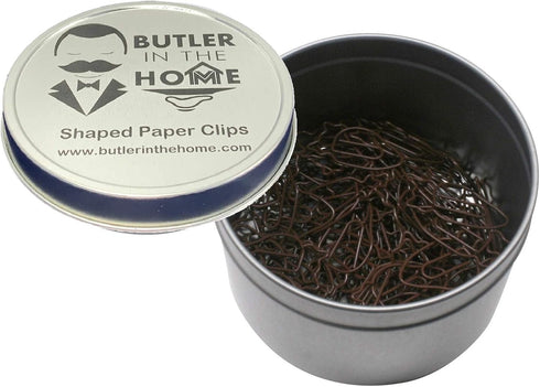 100 Count Owl Shaped Paper Clips Great for Paper Clip Collectors or Office Gift - Comes in Round Tin with Lid and Gift Box (Brown)...