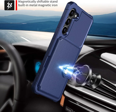 Asuwish Phone Case for Samsung Galaxy S23 Plus S23+ 5G Wallet Cover with Tempered Glass Screen Protector and Credit Card Holder Slot Magnetic Stan...