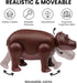 Hippo Toy Safari Animal Figure, Plastic Safari Animal Figurines, Zoo Animal Playset, Large Realistic Zoo Animal Toys for Toddlers, Hippo Action Fi...