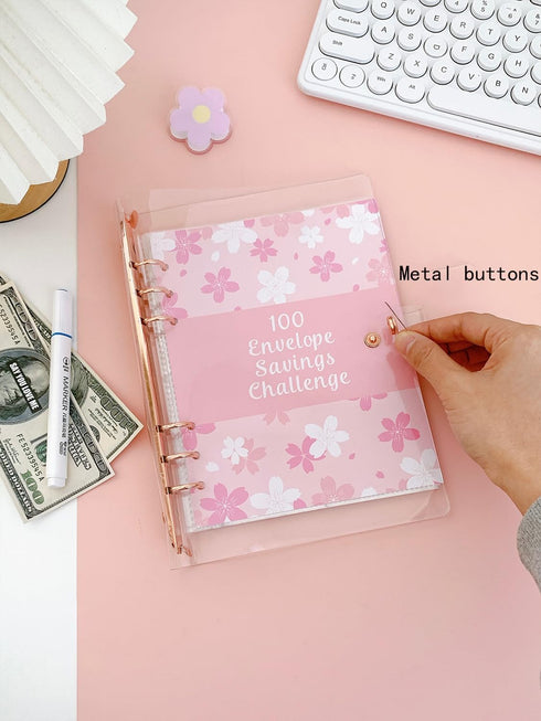 100 Envelopes Money Saving Challenge for Controlling Financial Expenses?Money Saving Binder with Cash Envelope?Savings Challenges Book with Envelo...