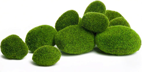 Nicunom 50 Pcs 5 Size Artificial Moss Rocks Decorative, Faux Green Moss Decor Balls for Floral Arrangements, Fairy Gardens and Crafting...