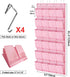 Pink Shoe Organizer Over the Door for Girls Women Kids Room,Hanging Shoe Rack Organizer for Closet Door,Zapateras Storage Holder with 24 Large Poc...