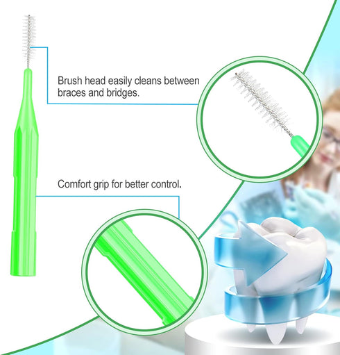 Zopeal 250 Pieces Braces Flossers Interdental Brush for Cleaner Tooth Toothpick Dental Teeth Flossing Head Oral Dental Hygiene Cleaning Tool Soft ...