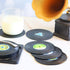 Funny Retro Record Coasters for Drinks with Vinyl Player Holder for Music Lovers,Set of 6 Conversation Piece Sayings Drink Coaster,Housewarming Ho...