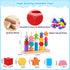 Montessori Wooden Beads Sequencing Toy Set, Stacking Blocks & Lacing Beads & Matching Shape Stacker for 2 3 4 5 Year Old STEM Preschool Learning M...