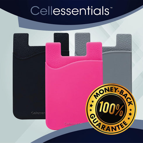 USA Merchant Card Holder for Back of Phone - Silicone Stick on Cell Phone Wallet for Credit Card, ID, Business Card - iPhone, Android and Most Sma...