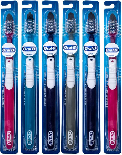 Oral-B Pro-Health All-in-One CrossAction Toothbrush, 35 Soft (Colors Vary) - Pack of 6...