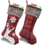 Christmas Stockings 2022, 18 Inches Burlap with Large Plaid Snowflake and Plush Faux Fur Cuff Stockings, for Home Decor (2 Pcs Plaid Snowflake)...
